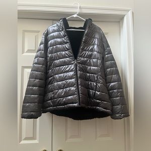 Marc Andrews Unisex Puffer and Fur Reversible Coat